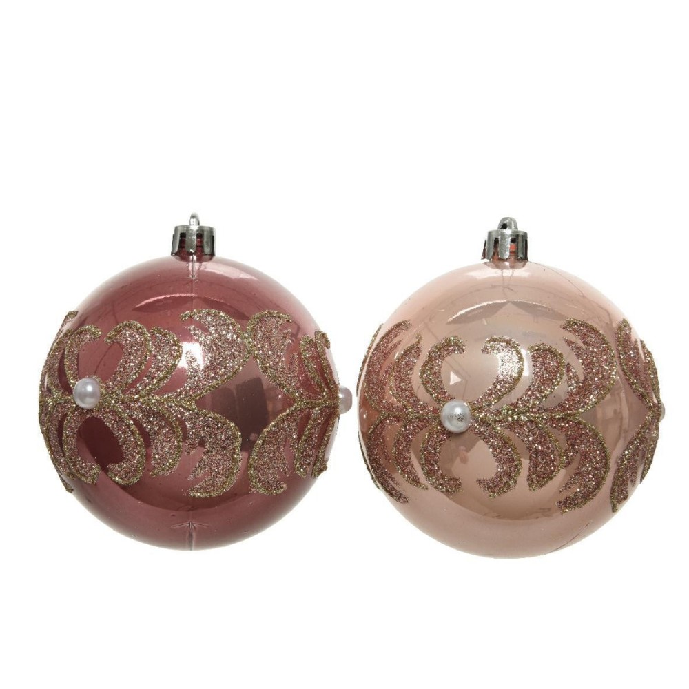 SFERA VELVET PINK D8 CON FIORI